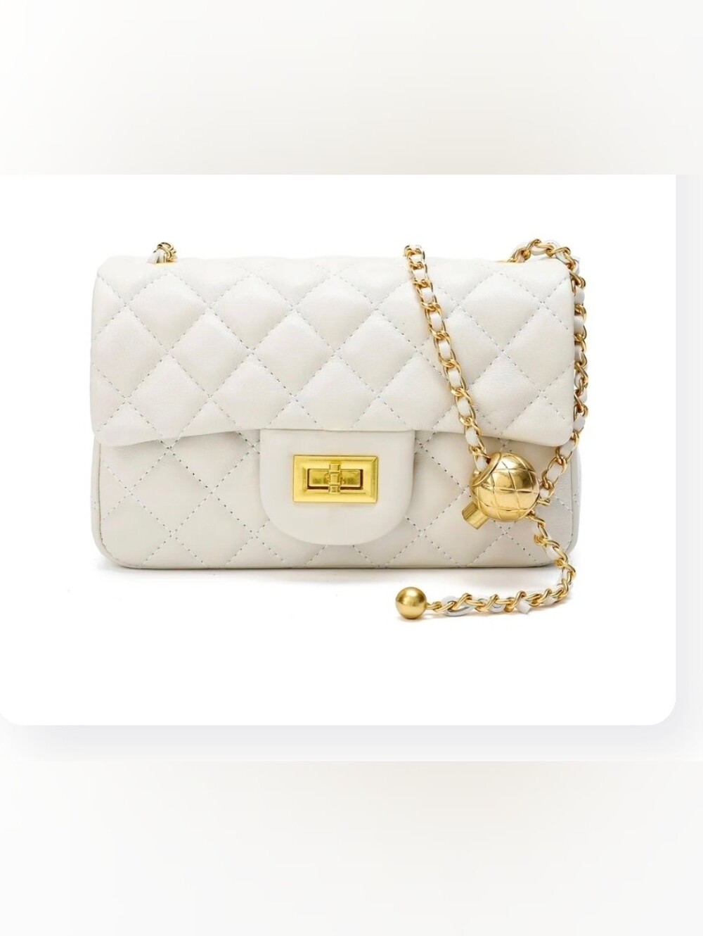 Tiffany & Fred Quilted Sheepskin Leather Crossbody Bag